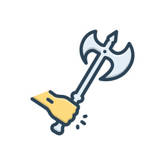 Color illustration icon for battle