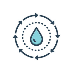 Color illustration icon for circulation