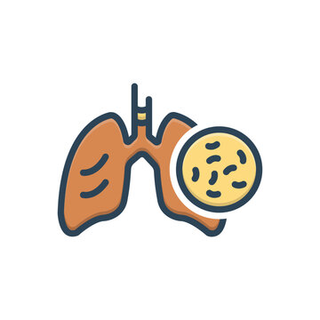 lungs with bacteria infection icon clip art preview