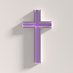 Christian cross. Religion concept illustration. 3D render