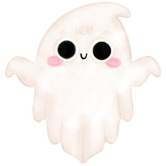 Cute ghost halloween, cute halloween, watercolor 