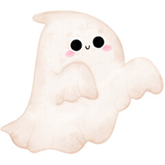 Cute ghost halloween, cute halloween, watercolor 