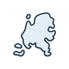 Color illustration icon for holland