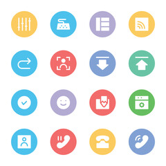 Collection of Media and Designing Bold Line Icons 

