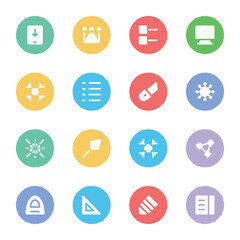 Stationery and Design Tools Bold Line Icons 

