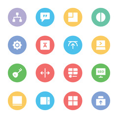 Web Development and Design Tools Bold Line Icons 

