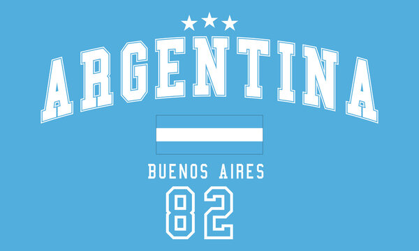 Argentina flag with jersey graphic element  Illustration template design tee shirt vector