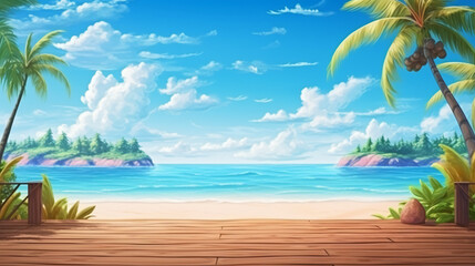 Obraz na płótnie Canvas Summer panoramic landscape nature of tropical beach