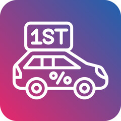 Vector Design First Car Discount Icon Style