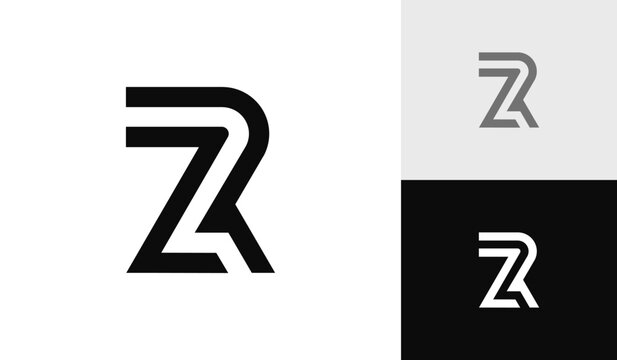 Letter ZR initial monogram logo design