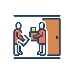 Color illustration icon for receives