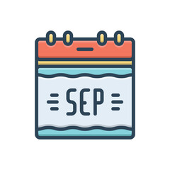 Color illustration icon for sep calendar