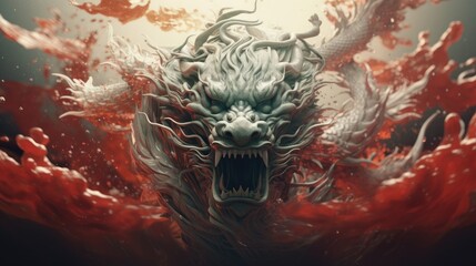 Dragon of Chinese style. Beautiful background