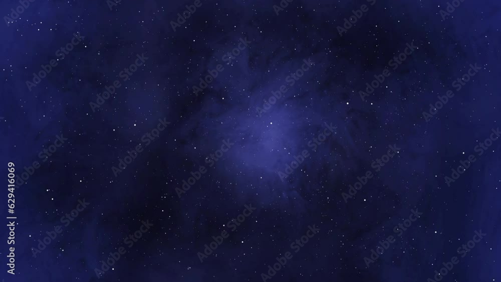 Wall mural a virtual flight through stars and nebulas stars skies with twinkling blinking stars motion backgrou