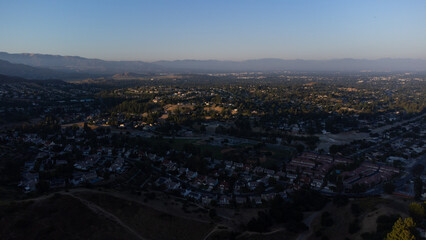 Aerial View of Calabasas and San Fernando Valley, Los Angeles County