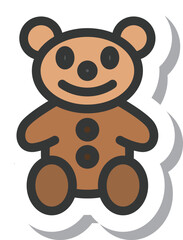 ステッカー風シンプルベビー用品関連の単品アイコン　ぬいぐるみ