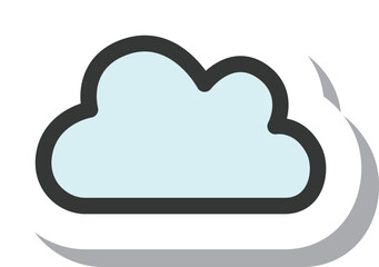 ステッカー風シンプルビジネス単品アイコン　雲