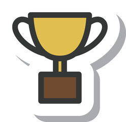 ステッカー風シンプルビジネス単品アイコン　トロフィー