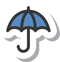 ステッカー風シンプルビジネス単品アイコン　傘