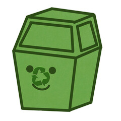 green recycle bin