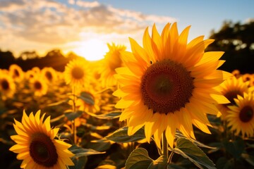  Sunflower Field In Full Bloom, Generative AI