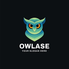 Owl Logo Gradient Vector Icon Illustration