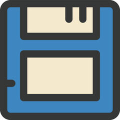 カラーシンプルビジネス単品アイコン　フロッピー