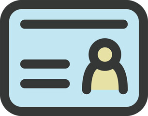 カラーシンプルビジネス単品アイコン　身分証