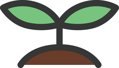 カラーシンプルビジネス単品アイコン　新芽