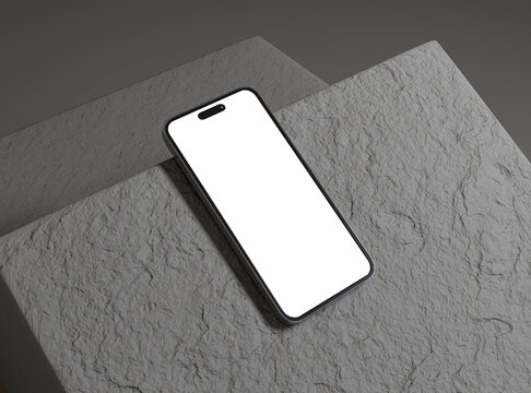 Smartphone mockup for branding and UI. 3D Rendered Illustration