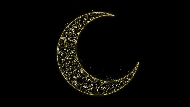 Crescent Emitting Particles with Alpha Channel, can be used as overlays for Ramadan events festival titles, openers, Ramadan, eid idents, etc.