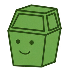 green recycle bin