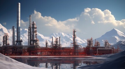Fototapeta na wymiar The petroleum industry of the future