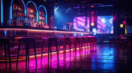 nightclub with bright lights