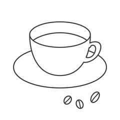 シンプルなコーヒーカップの線画イラスト