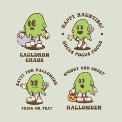 Halloween slime vintage cartoon