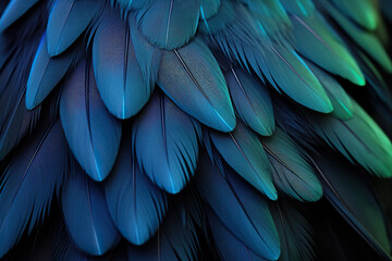 Colorful Feather Background Texture. Vibrant, Artistic Design with Exotic Wing Details &ndash; Ultra-Realistic and Elegant. Generative AI.