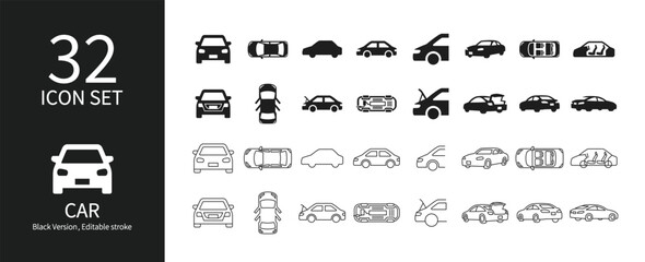 Icon set related to cars and vehicles