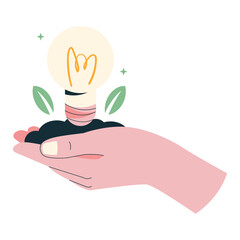 Eco Friendly Save Energy 2D Color Illustrations