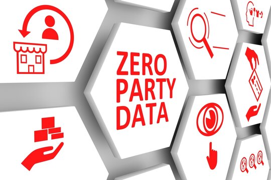 ZERO PARTY DATA concept cell background 3d illustration