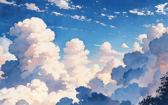 青空と雲のイラスト © Rummy & Rummy