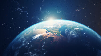 Plakat Planet Earth on starry space background