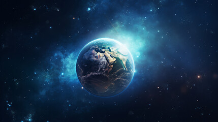 Obraz na płótnie Canvas Planet Earth on starry space background