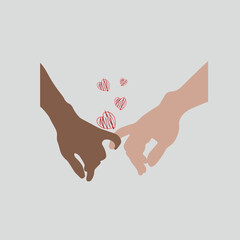 vector illustration of little fingers holding hands eps 10