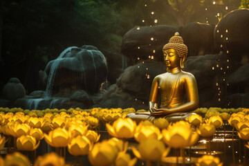 Buddha is in meditation, generative AI