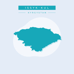 Vector illustration vector of Issyk-Kul map Kyrgyzstan