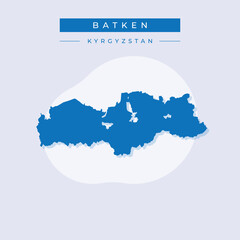 Obraz premium Vector illustration vector of Batken map Kyrgyzstan