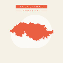 Vector illustration vector of Jalal-Abad map Kyrgyzstan