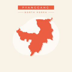 Vector illustration vector of Ryanggang map North Korea