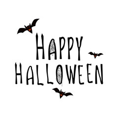 Happy Halloween Text Banner. Happy Halloween banner or party invitation background. Vector illustration.